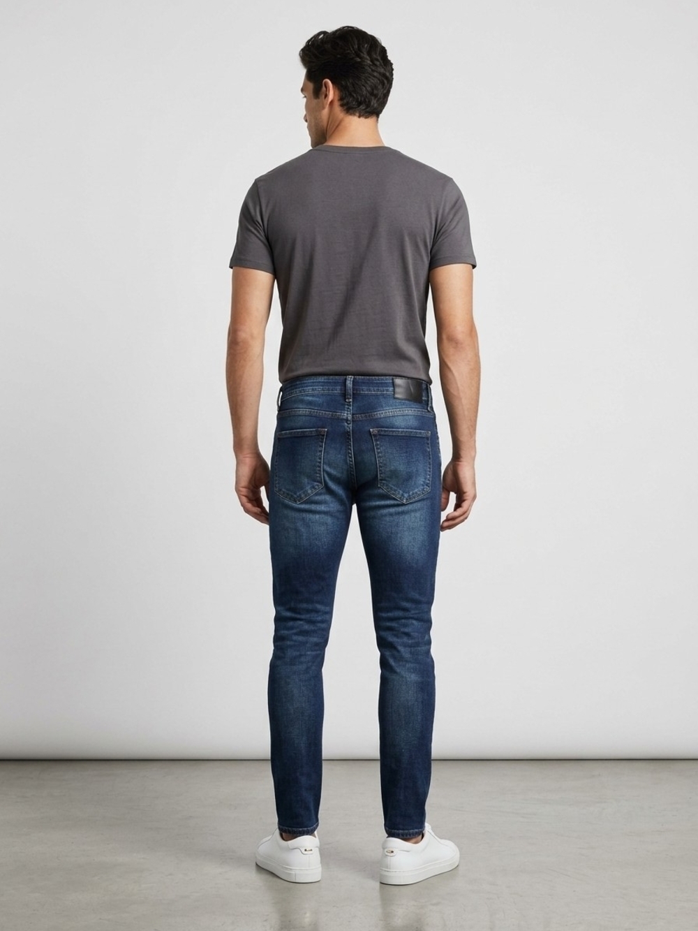 Men's Original Vintage Weatherproof Slim Fit Dark Blue Jeans - Picture 2 of 6